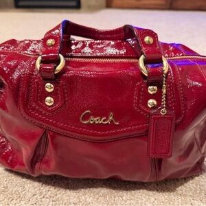 Coach Red Leather Ashley Satchel